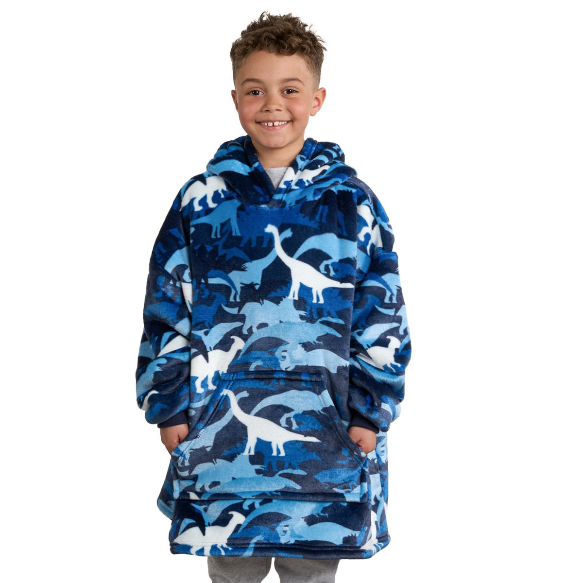 Kids Hoodie Blanket Oversized Sherpa Fleece Jumper Sweatshirt Soft Warm Throw