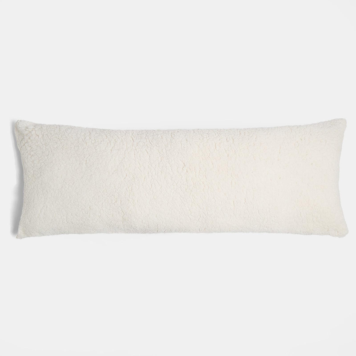 OHS Long Bolster Pillow Teddy Fleece Body Neck Pregnancy Support Cushion