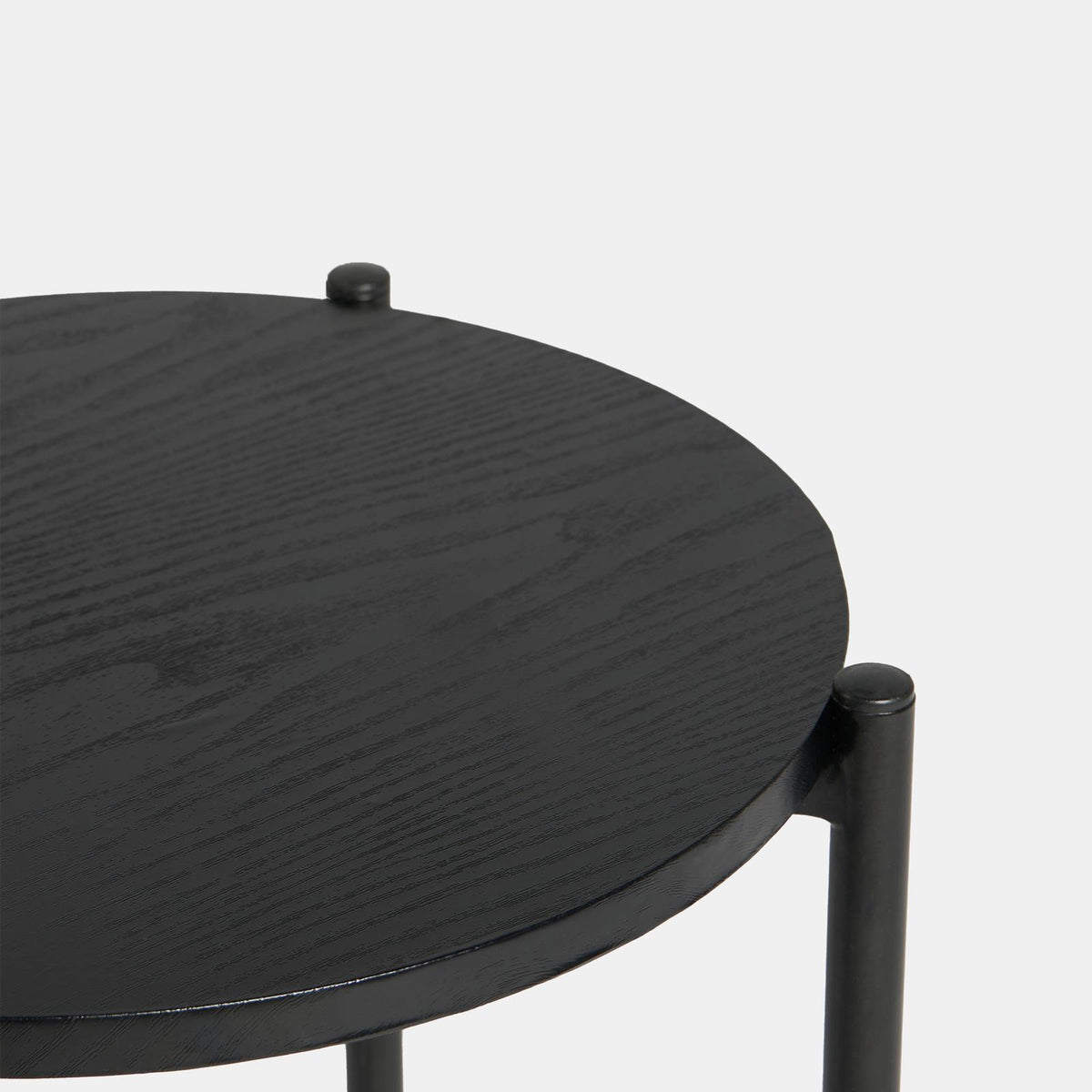 OHS Round Side Table Coffee End Tables with Metal Frame Decorative Nightstand