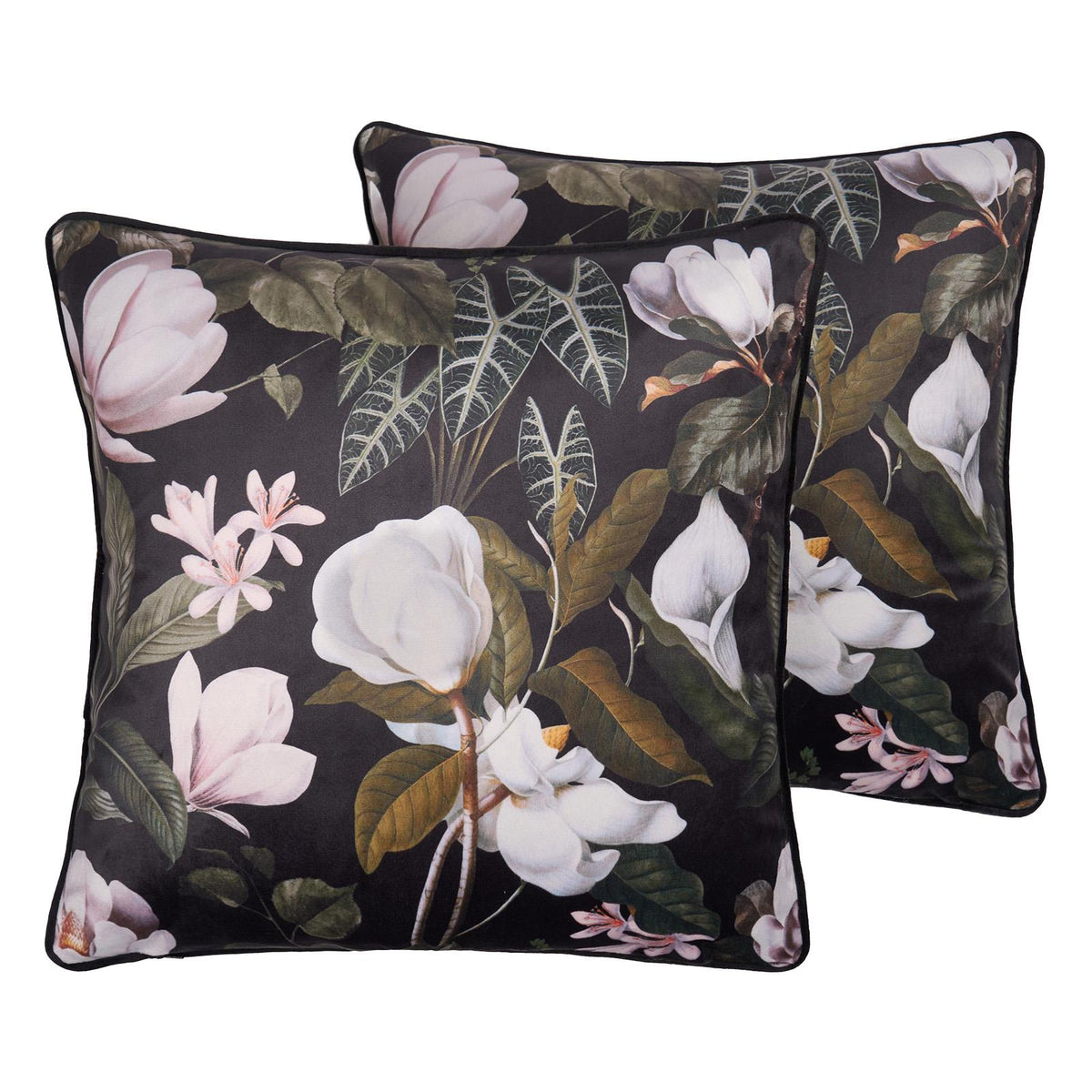 Floral Cushion Covers 2/4 Pack Sofa Couch Chair Filled Plump Seat Pads Decor Set