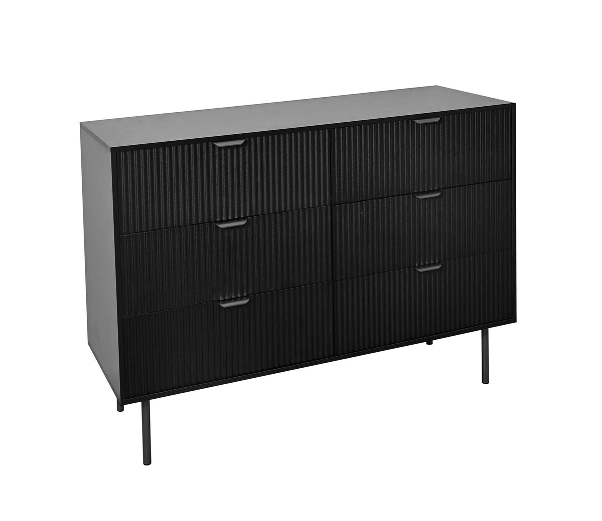 OHS Ribbed Drawer Unit Bedside Table 3/4/5/6 Draw Cabinet Nightstand Sideboard