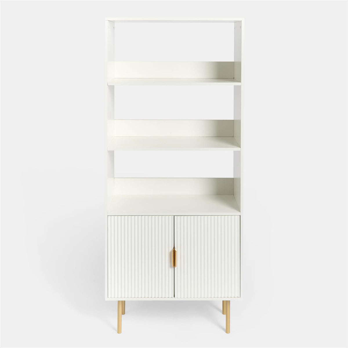 OHS Ribbed Display Cabinets 4 Tier Engineered Wood Shelf Storage Unit