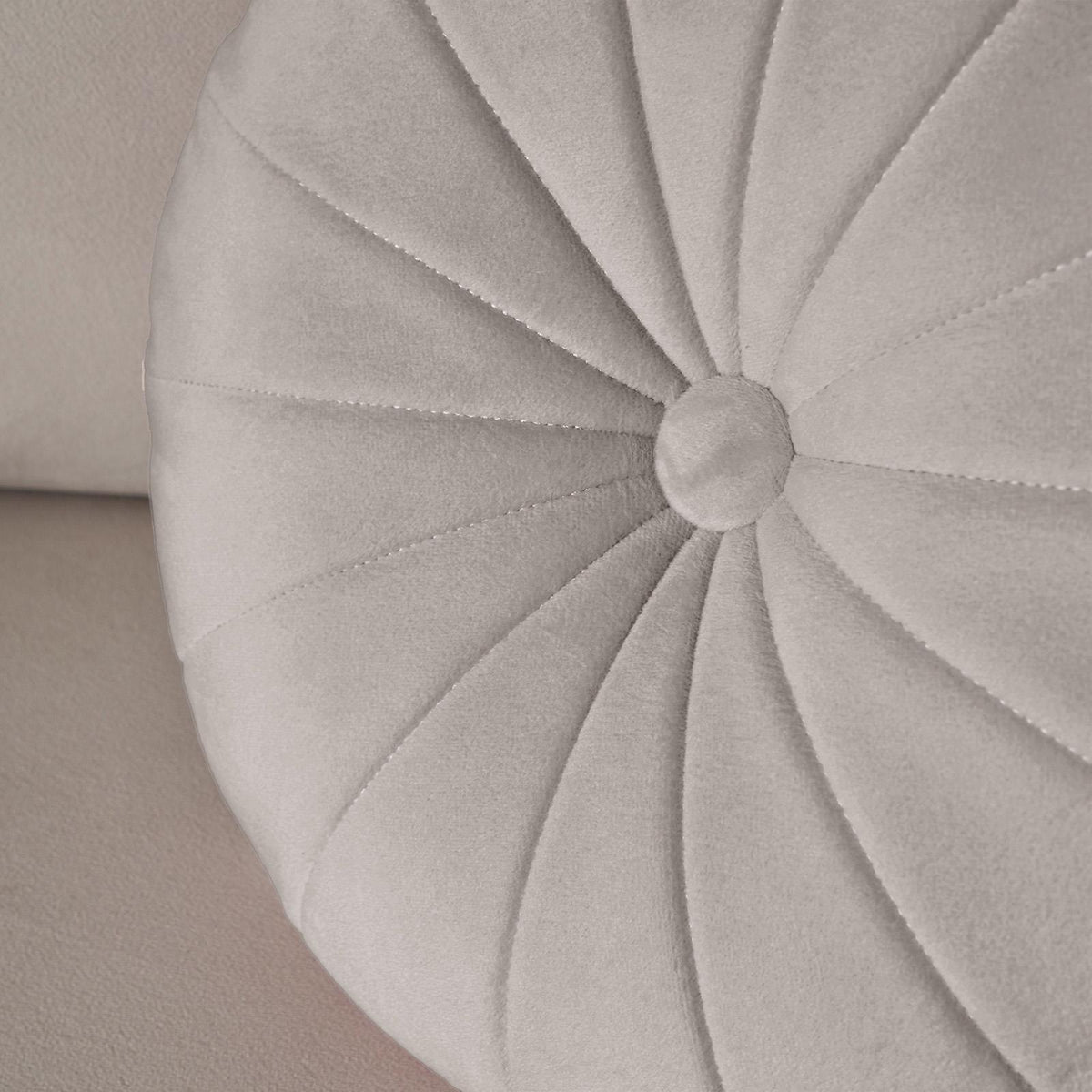 OHS Velvet Filled Cushion Round Bedroom Decor Scatter Chair Sofa Button Pillow