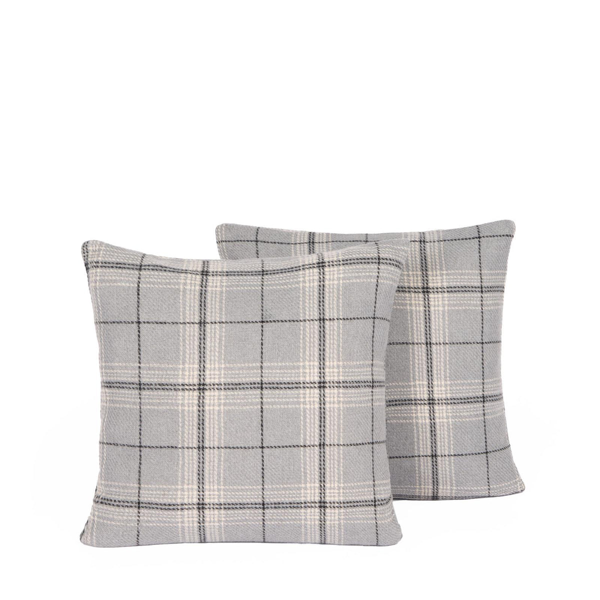 OHS Woven Check Cushion Covers 2 Pack Cases Luxury Home Decor