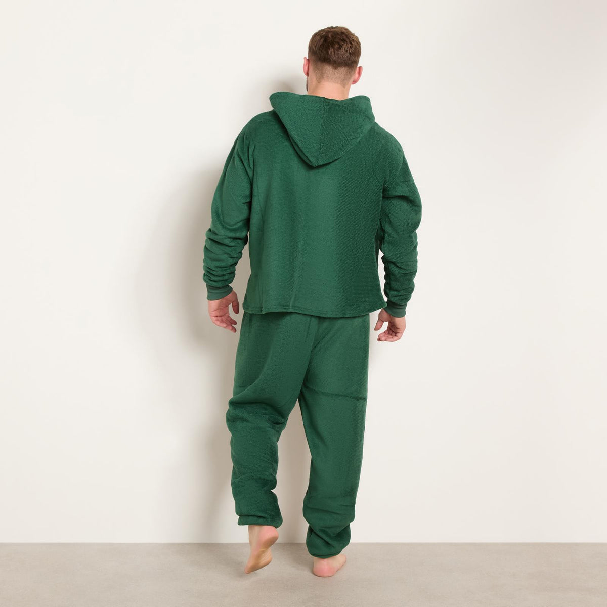 OHS Fleece Loungewear Set Coral Winter Sherpa Nightwear 2-Piece Hoodie Jogger