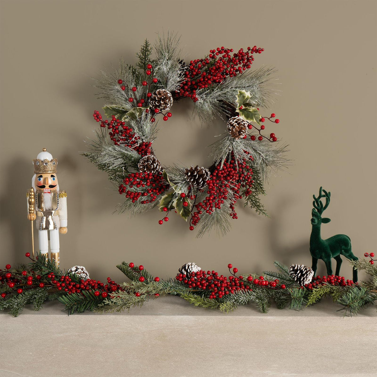 OHS Artificial Xmas Wreath Door Wall Home Party Table Decor Winter Spring