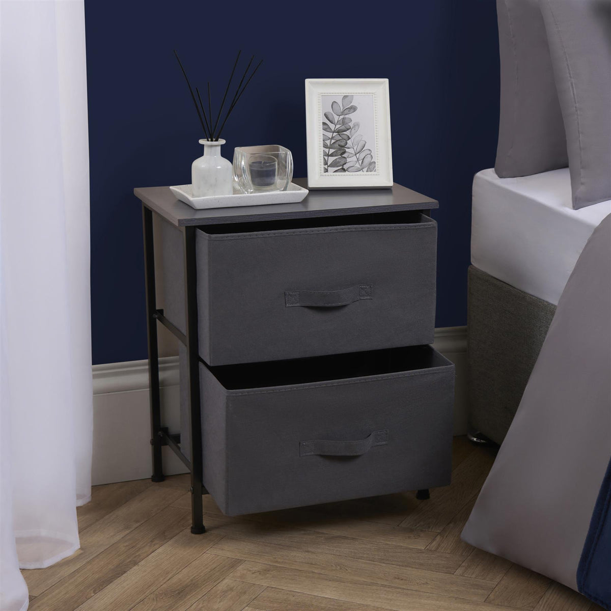 OHS Fabric Cabinet Bedside 2/3/4/5/6 Drawers Storage Unit Clothes Home Organiser