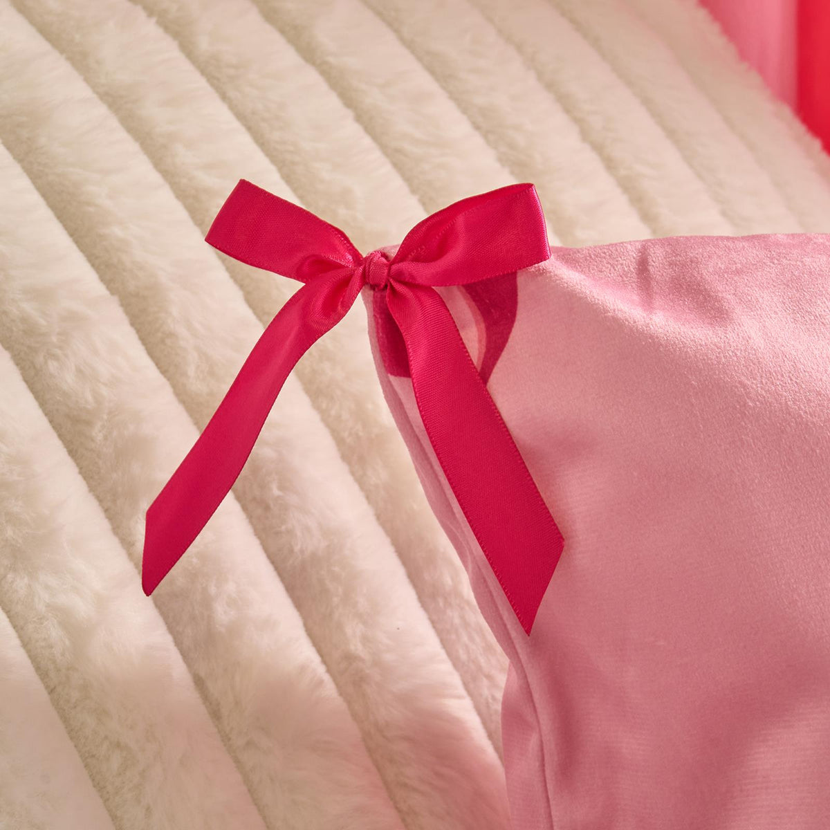 OHS Bows Cushion Covers Matte Velvet Living Room Square Pillowcases Home Decor