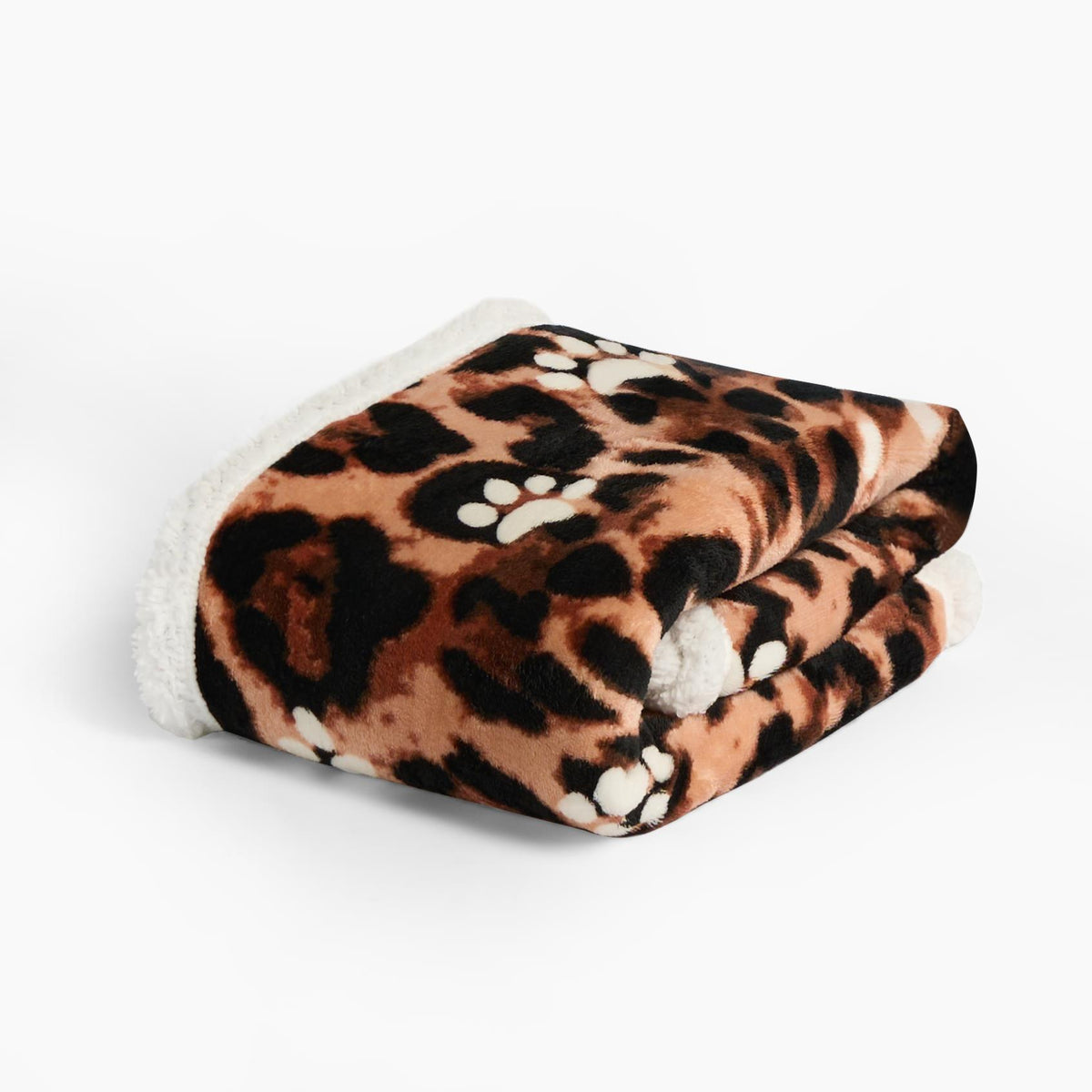 OHS Paw Pet Blanket Reversible Sherpa Fleece Dog Cats Thermal Calming Throw