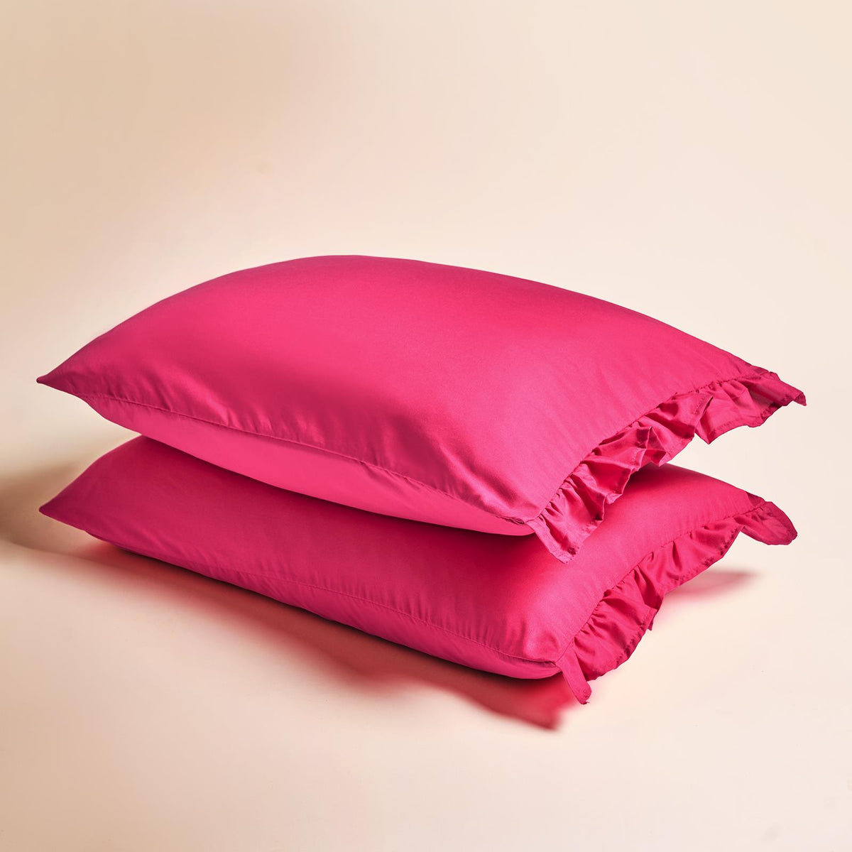 OHS Frill Edge Bedding Set Microfibre Decor Duvet Cover with Pillowcase