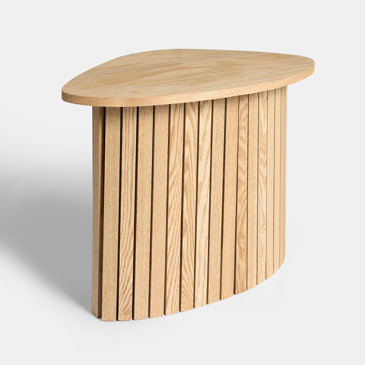 OHS Madison Side Table Ribbed Wood Effect Corner Bedside Coffee Table