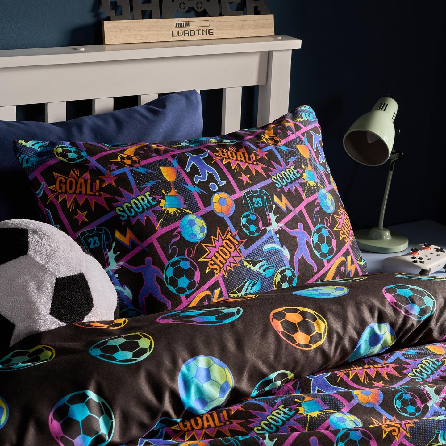 OHS Kids Football Bedding Set with Pillowcase Duvet Cover Coverless 10.5 Tog