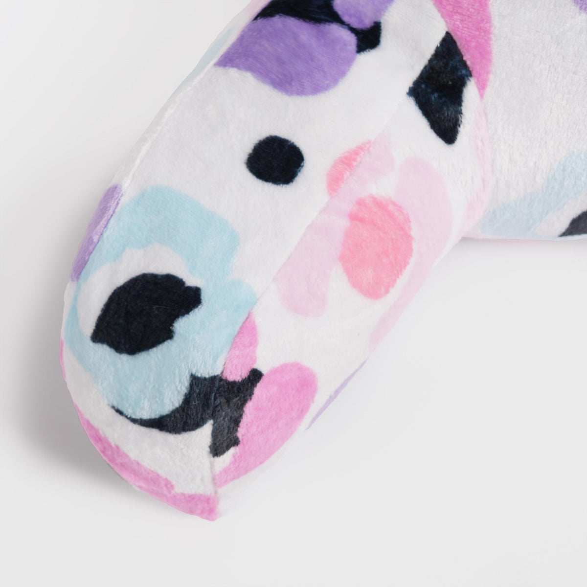 OHS Leopard Cuddle Cushion Kids Soft Fleece Reading Pillow Arms Lumbar Bed Chair