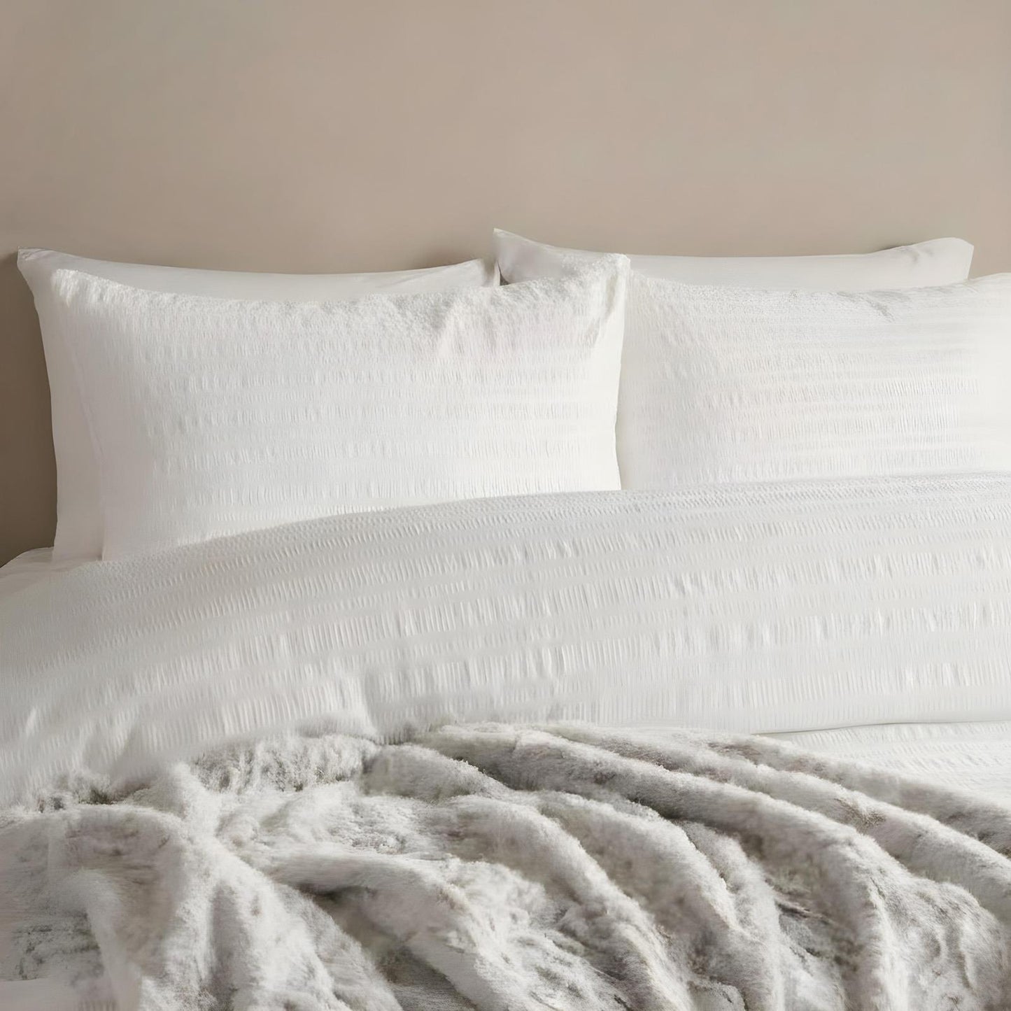 OHS Embossed Bedding Set Textured Duvet Cover with Pillowcase