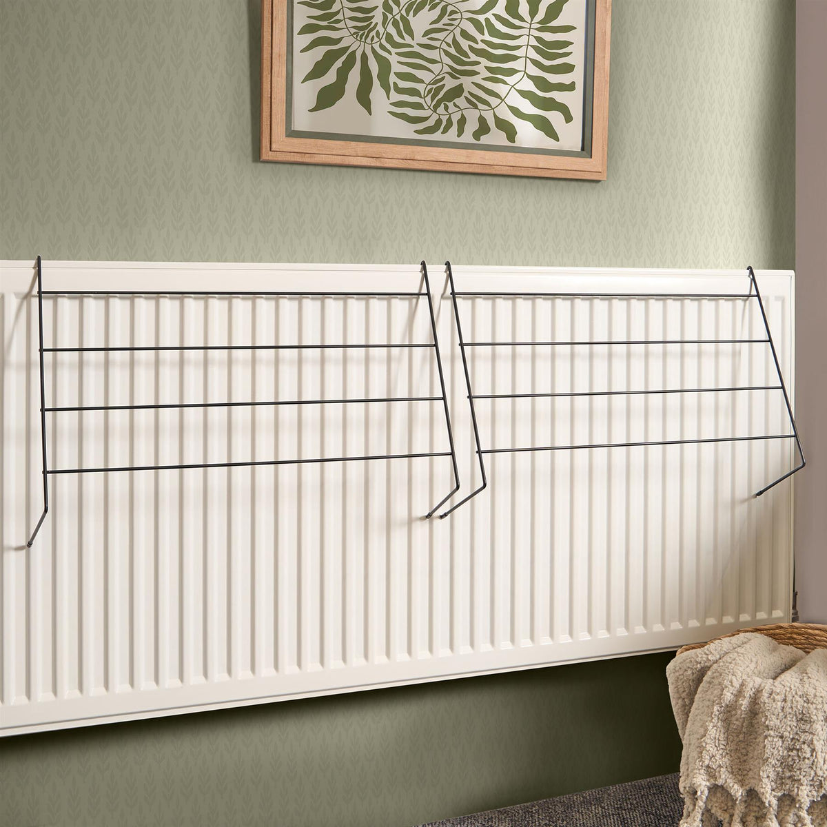 Radiator Drying Rack 2 x Clothing Dryer Organiser Hanger Rail Foldable Storage