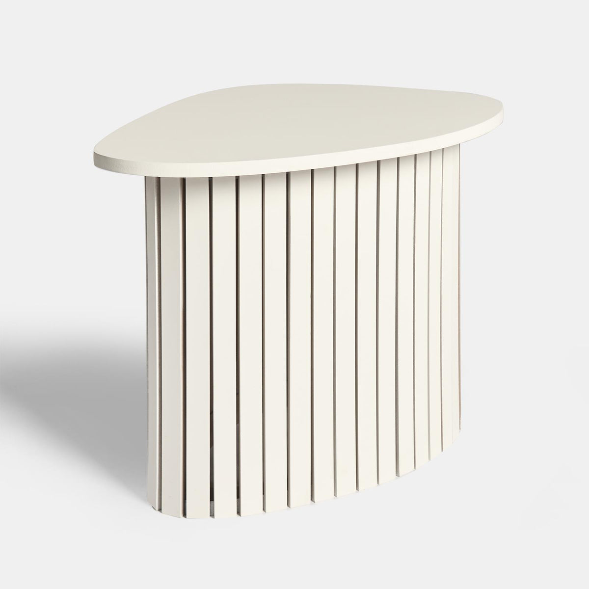 OHS Madison Side Table Ribbed Wood Effect Corner Bedside Coffee Table