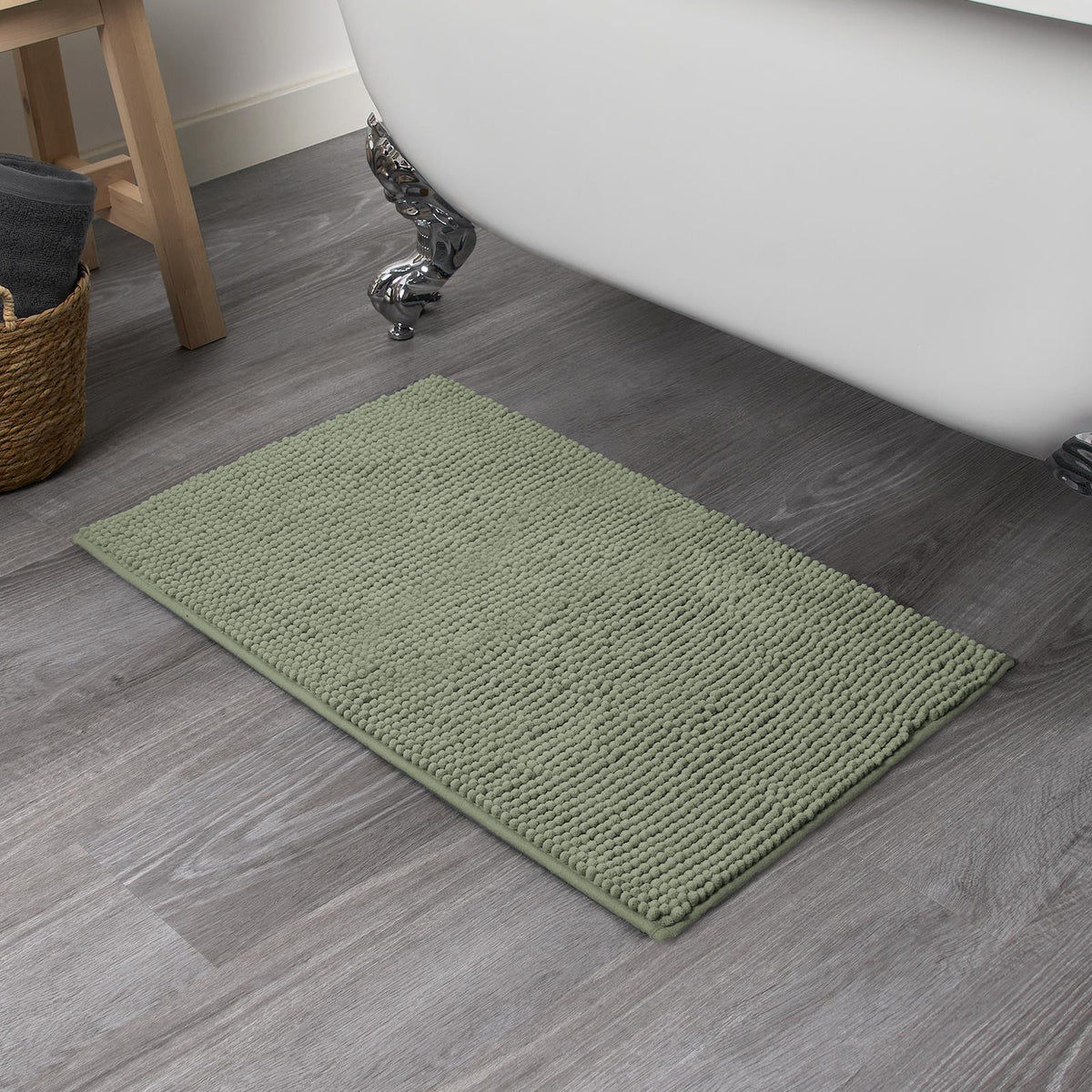 Brentfords Noodle Bath Mat Non Slip Shower Soft Highly Absorbent Chenille Shaggy