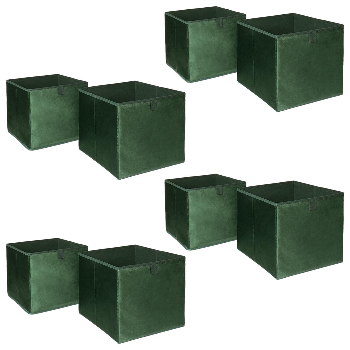 OHS Multi Pack of Matte Velvet Storage Boxes Stylish Foldable Set Square Cube