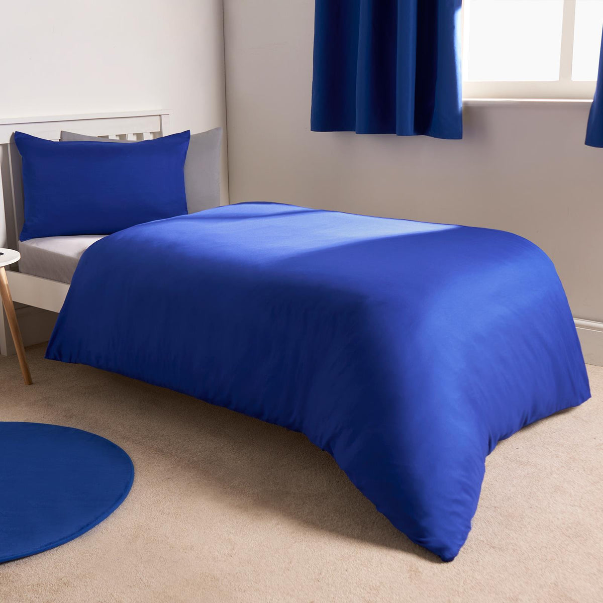 OHS Plain Duvet Cover & Pillowcase Reversible Bedding Set OR Fitted Sheet