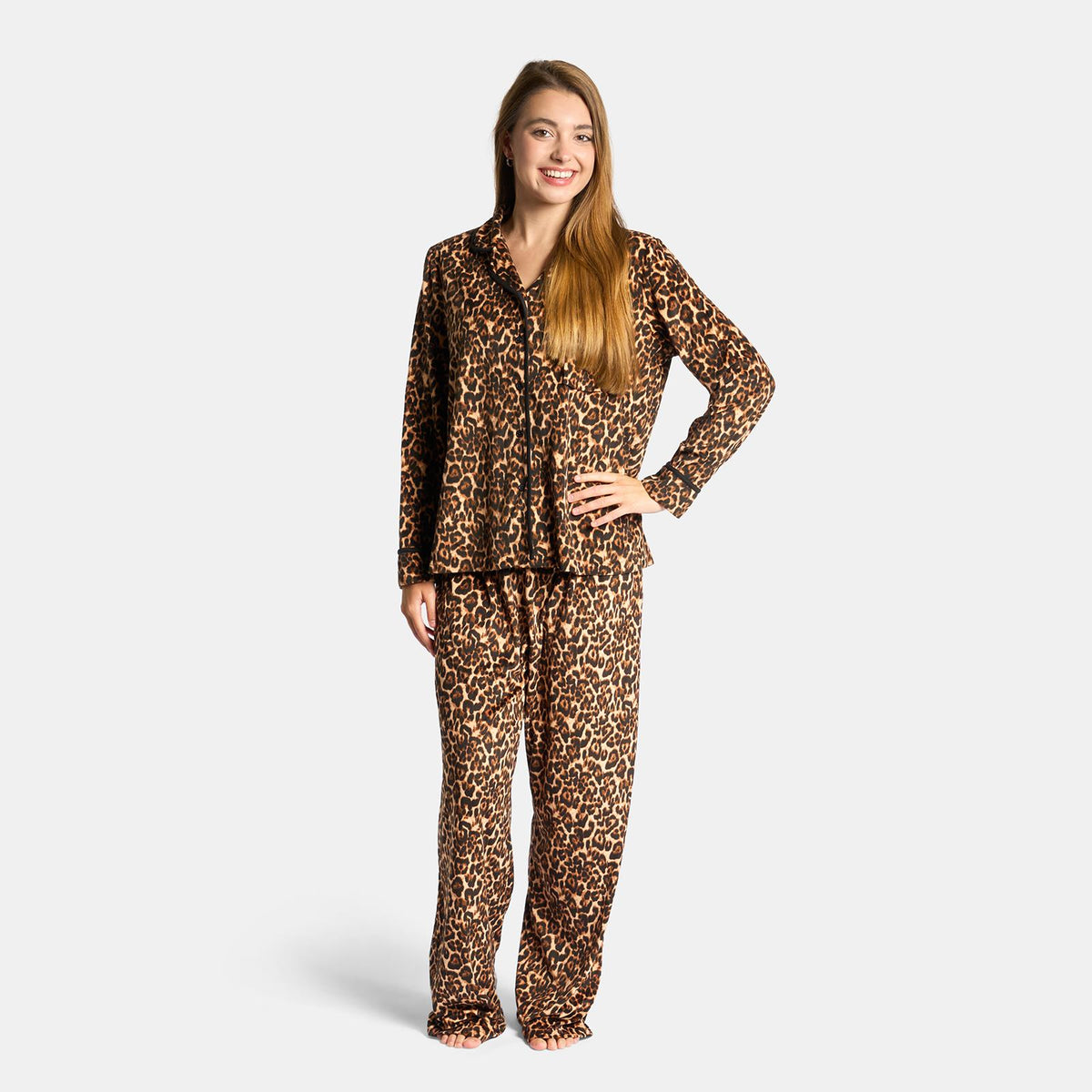 OHS Print Pyjama Set Button Through Soft Womens Kids Loungewear Nightwear