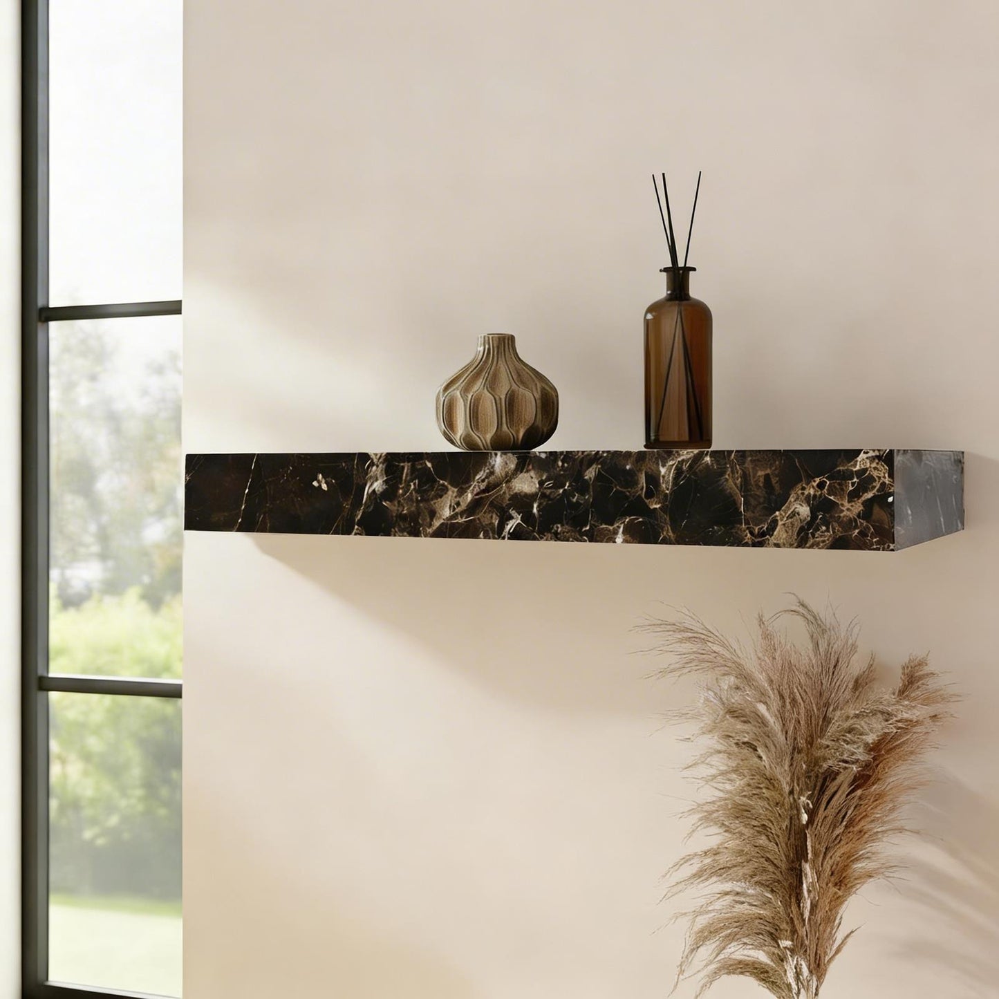 OHS Shelf Travertine Marble Effect Wall Mounted Storage Space Saving Modern