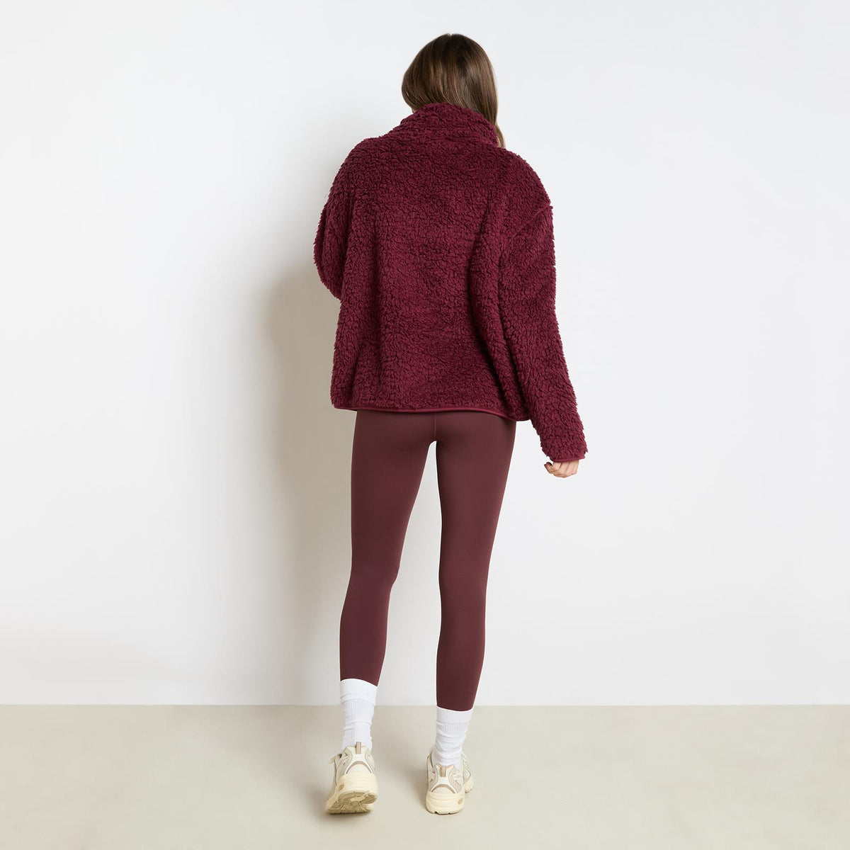 OHS Half Zip Hoodie Plain Thermal Teddy Fleece Winter Jumper Pullover Sweatshirt