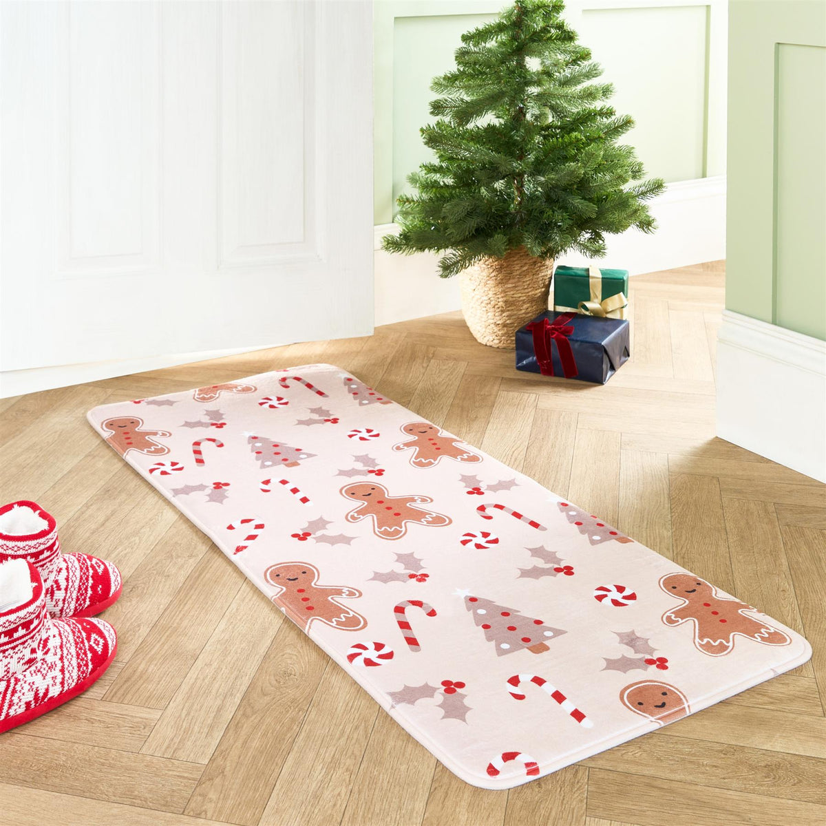 OHS Print Doormat Runner Xmas Festive Decorative Hallway Rug Kitchen Floor Mat