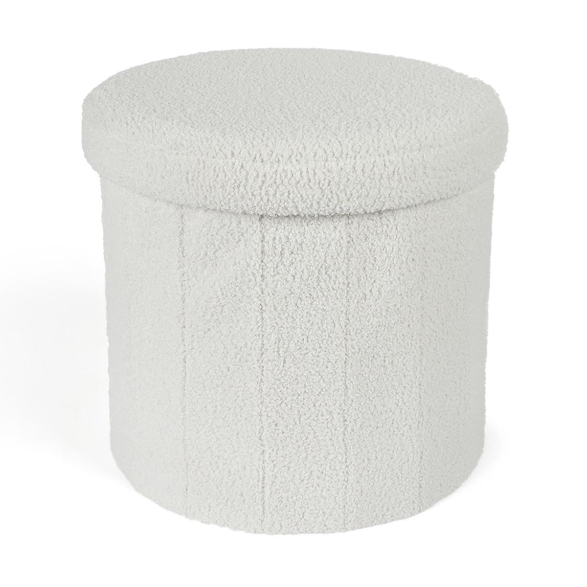 OHS Ottoman Boucle Storage Box Folding Footstool Cube Round Rectangle