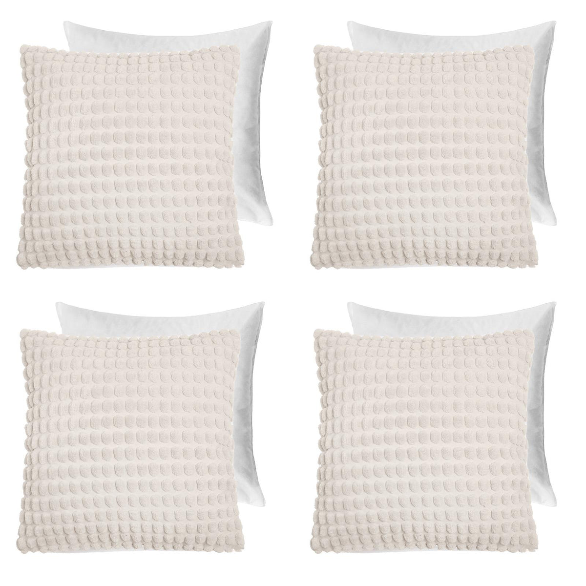 OHS Bobble Cushion Covers Soft Fleece Square Pillowcases Winter Home Decor