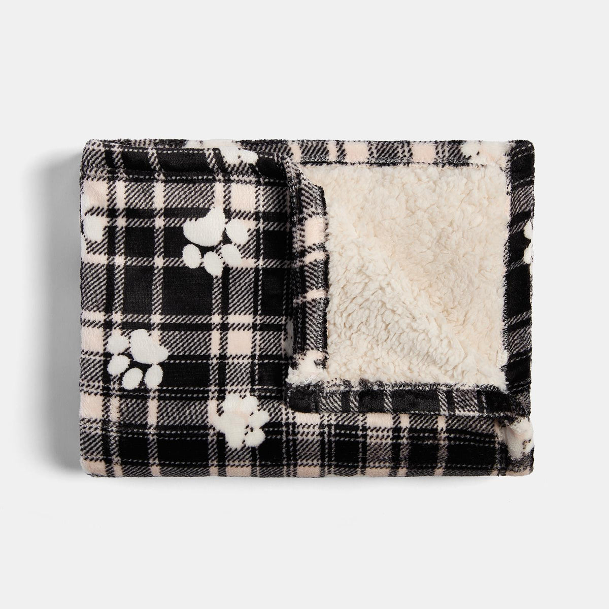 OHS Printed Pet Blanket Reversible Sherpa Fleece Dog Cats Thermal Calming Throw