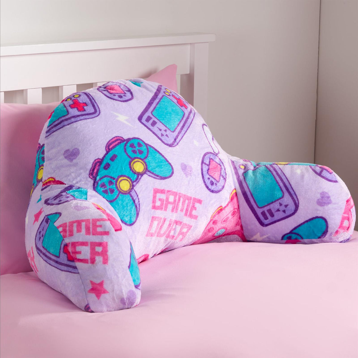 OHS Kids Gaming Cushion Bed Reading Pillow Soft Support with Arms Lumbar Chair