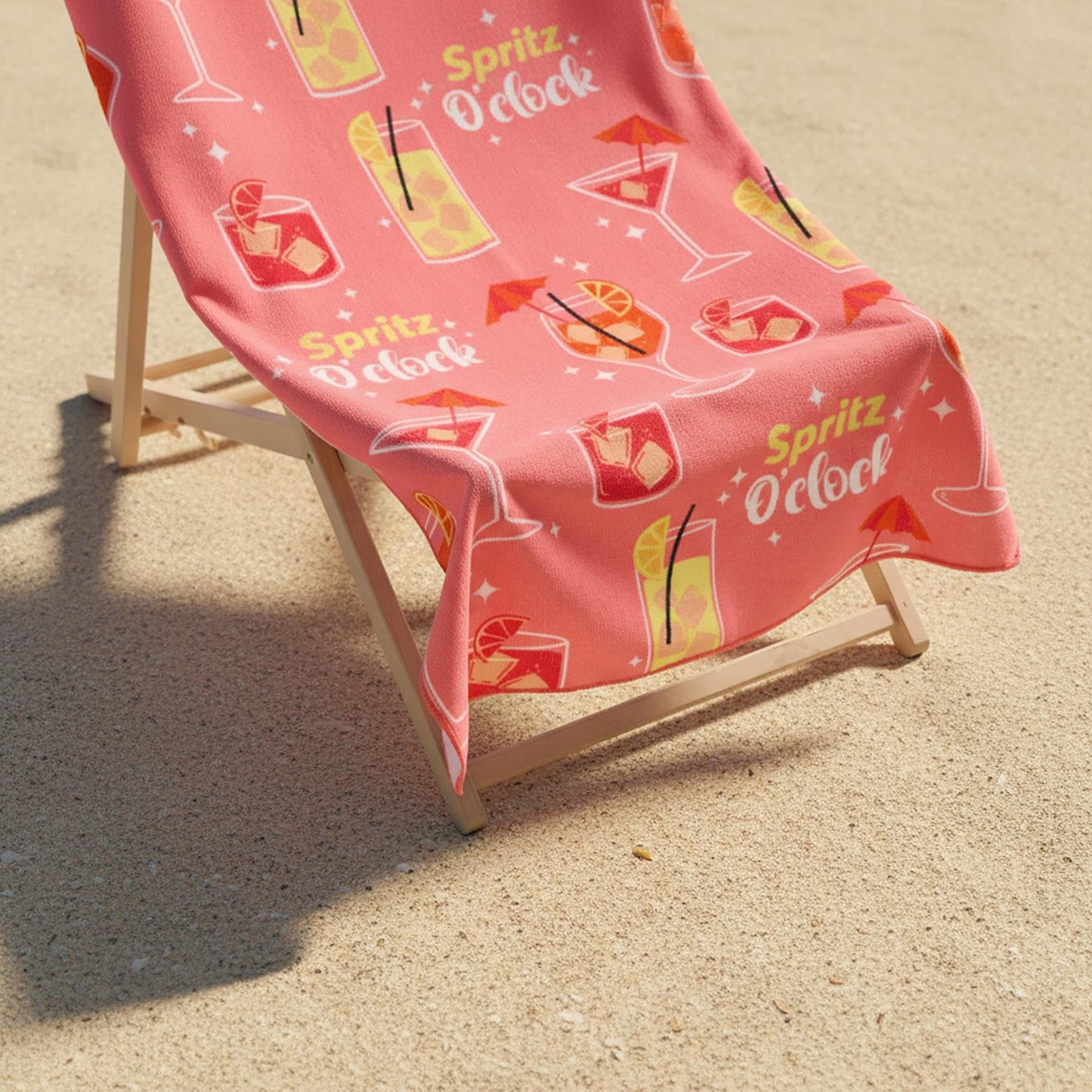 OHS Slogan Beach Towel Printed Quick Dry Summer Travel Microfibre Absorbent Swim
