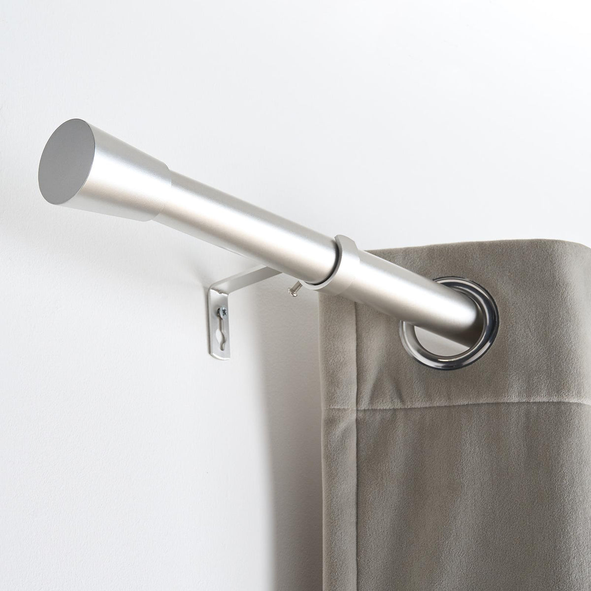 OHS 70-120cm Curtain Pole Extendable Metal 16mm Ball Trumpet Twist Finnials