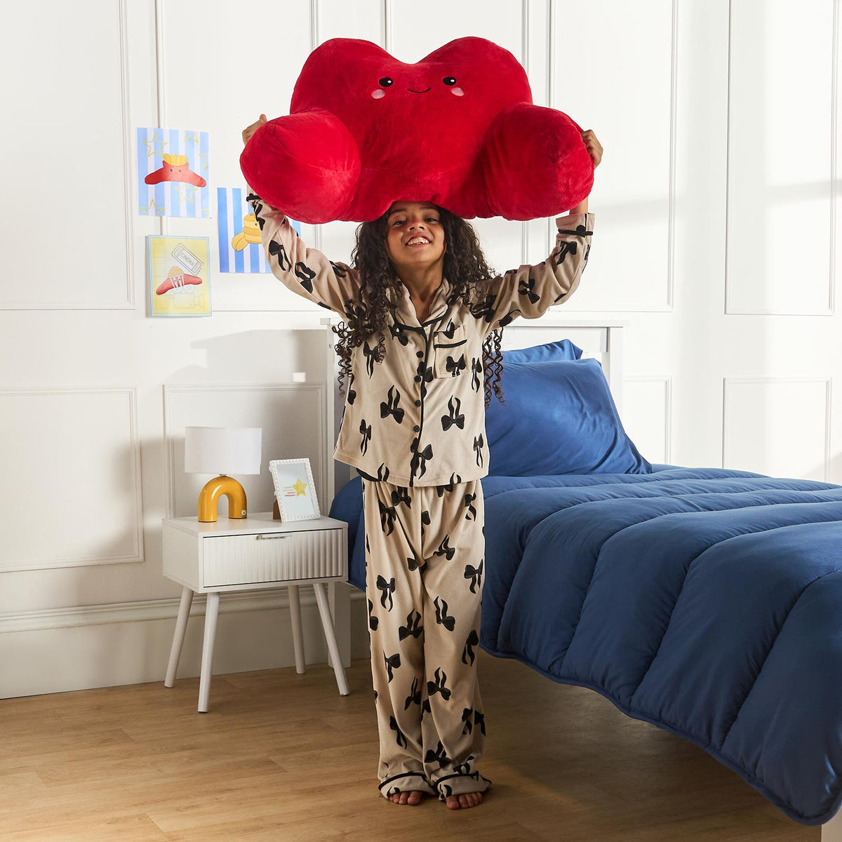 OHS Character Cuddle Cushion Soft Fleece Reading Pillow with Arms Bed Chair