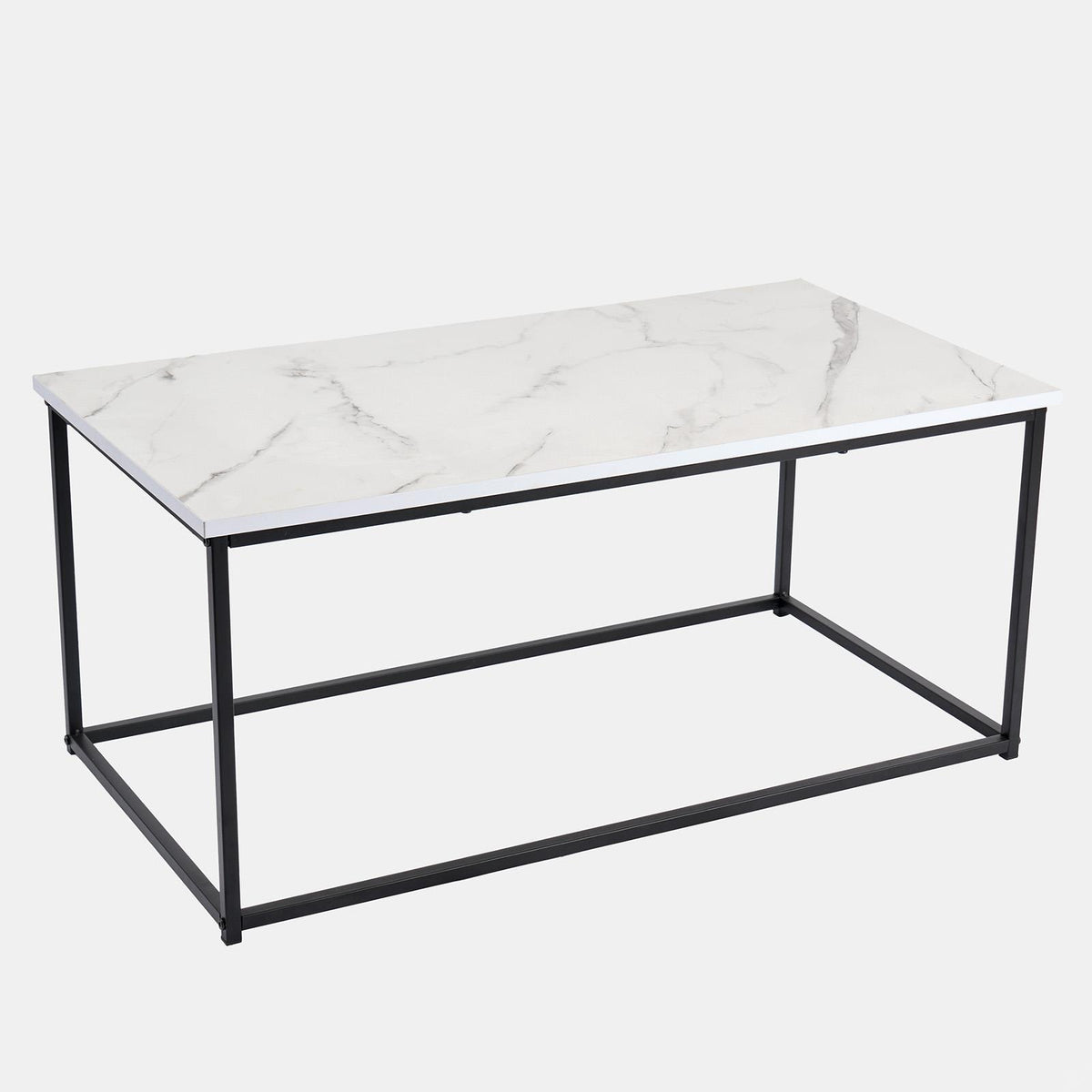 OHS Coffee Table Marble Bedside End Living Room Modern Metal Frame Home Decor