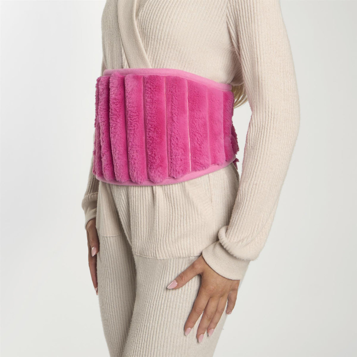 OHS Ribbed Heating Belt Adjustable Hot Water Bottle Body Wrap Back Pain Relief