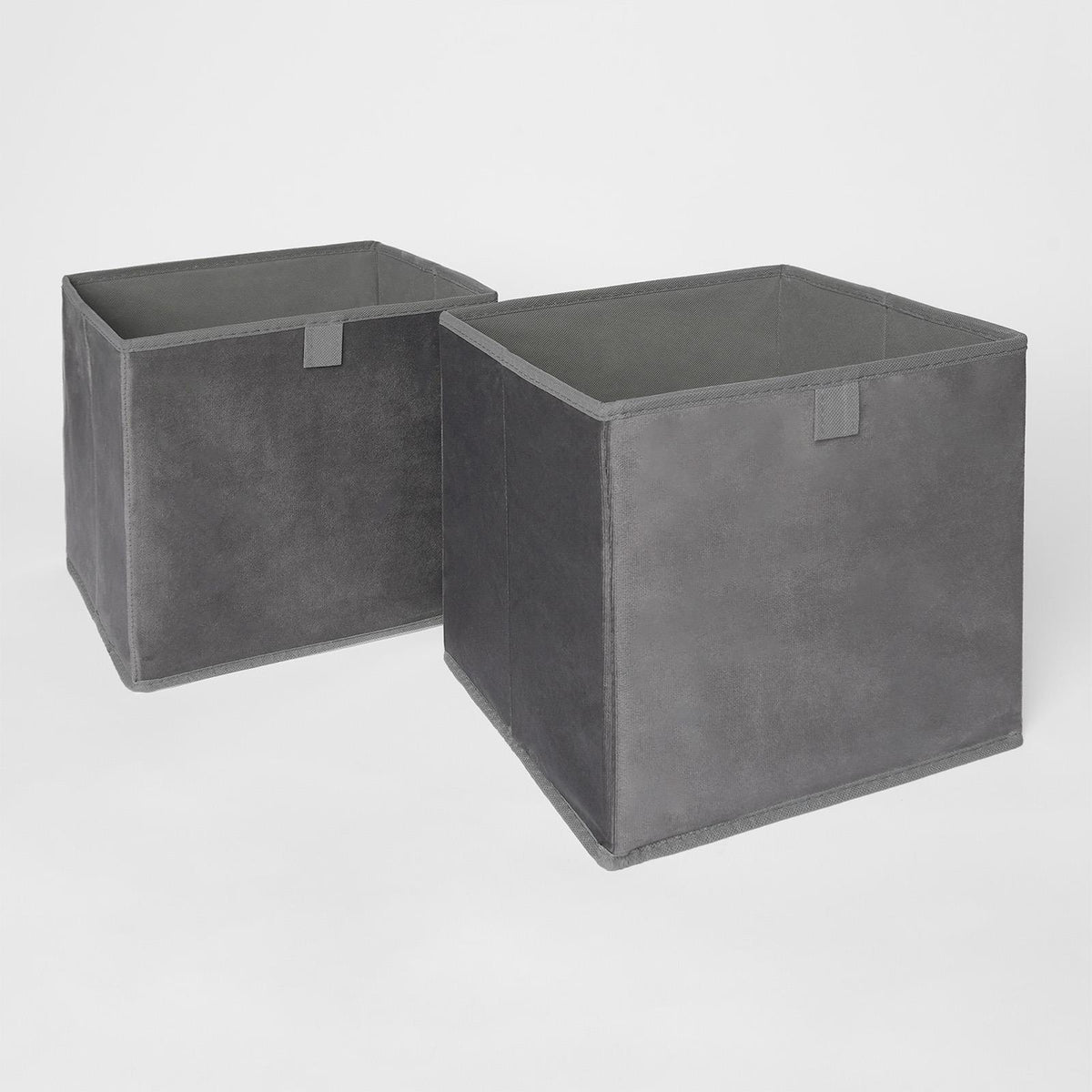 OHS Multi Pack of Matte Velvet Storage Boxes Stylish Foldable Set Square Cube