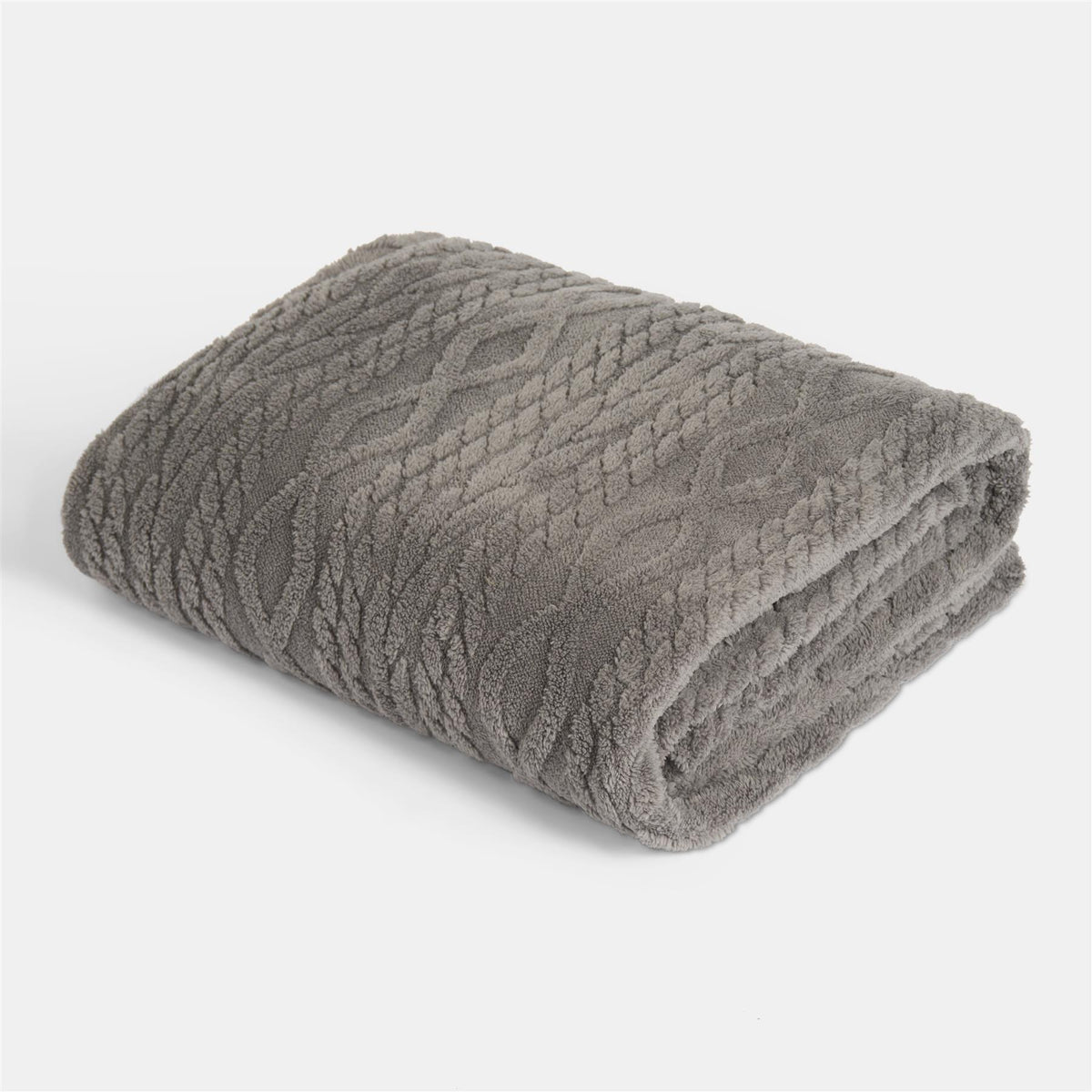 OHS Cable Knit Throw Soft Fleece Family Large Blanket Thermal Bedspread