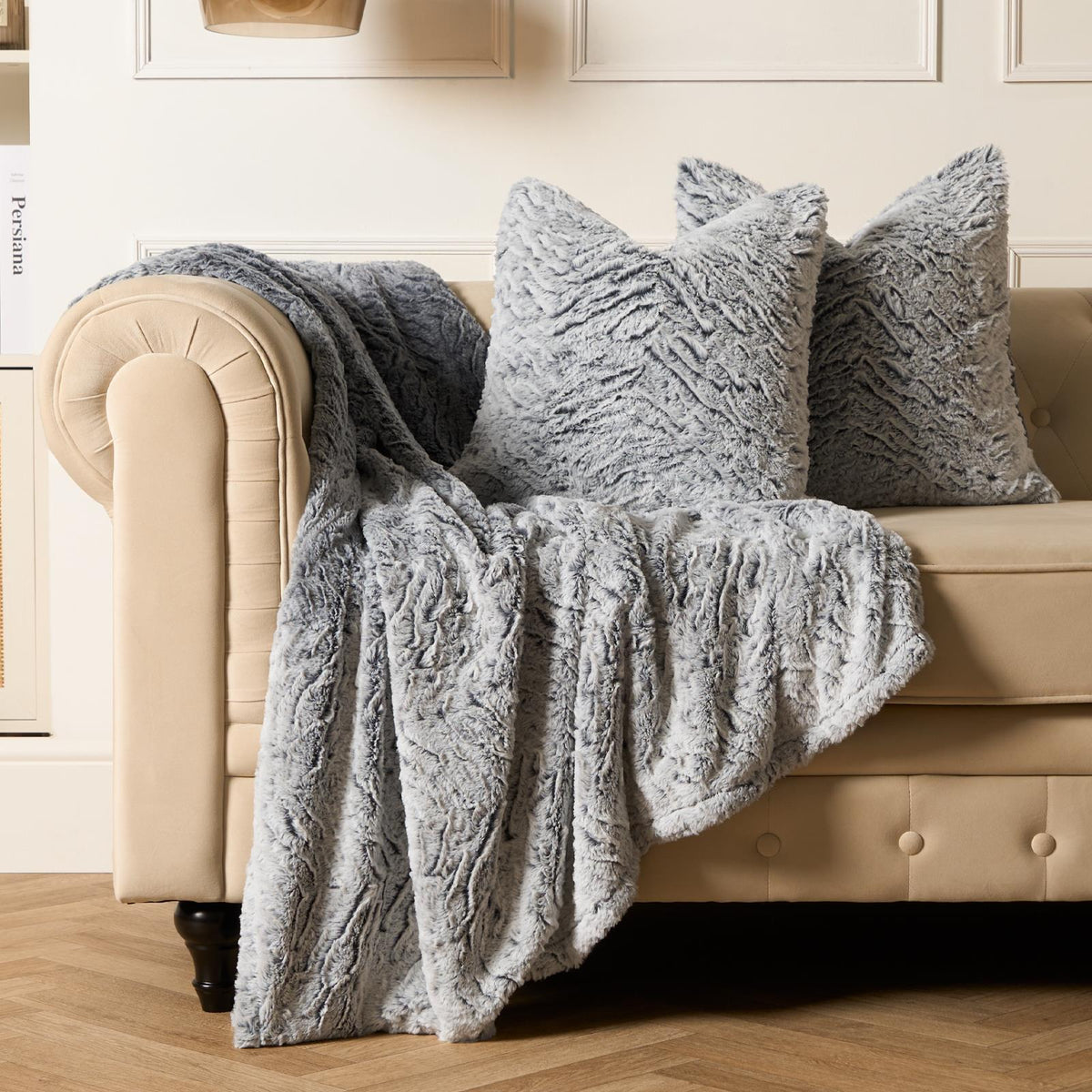 Faux Fur Fleece Throw Bed Blanket Plush Two Tone Warm Super Soft Sofa Bedspread