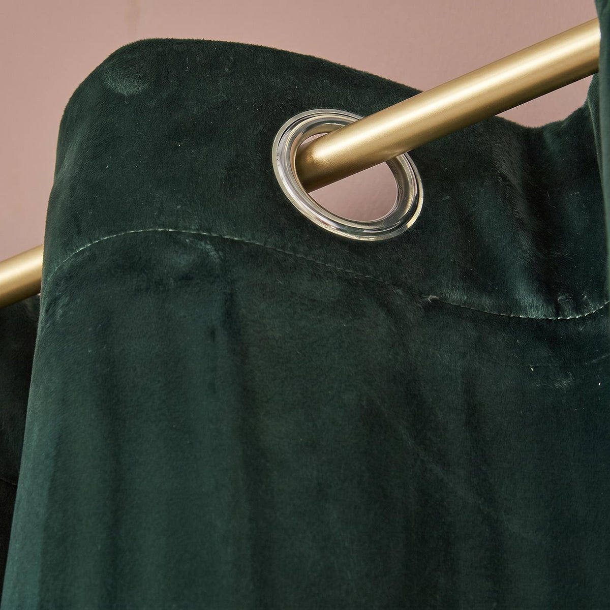 Thermal Matte Velvet Eyelet Curtains 2 Pair Of Ready Made Thick Fabric Ring Top