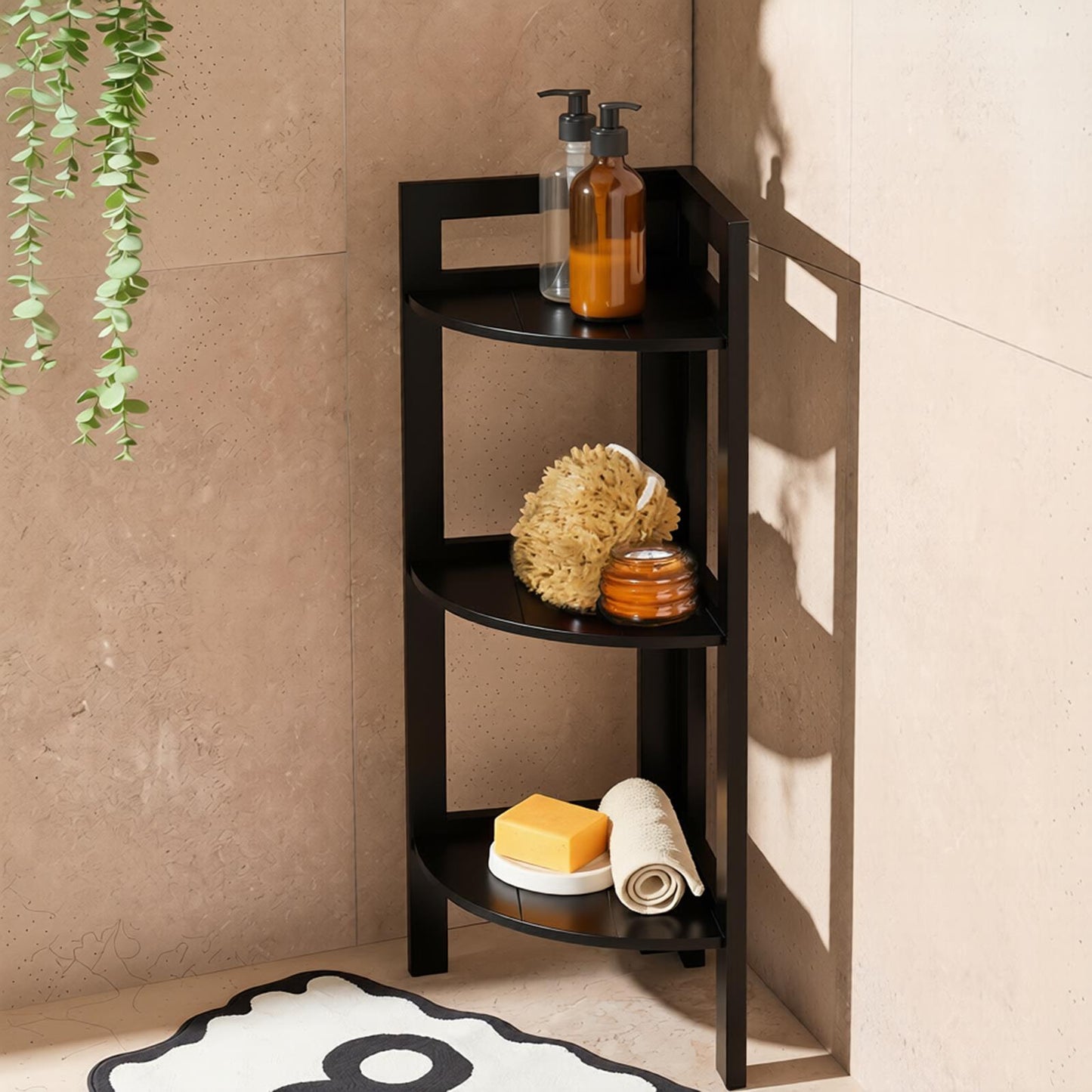 OHS Shelving Unit 3 Tier Storage MDF Home Organiser Display Corner Space Saving