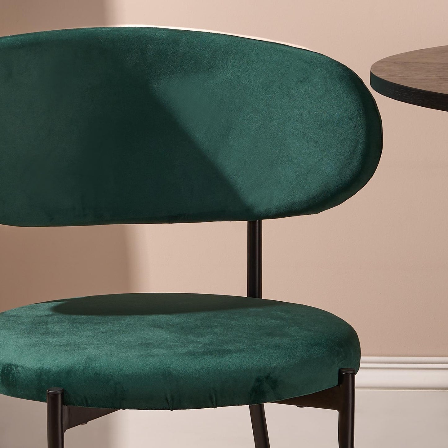 OHS Matte Velvet Dining Chair with Metal Legs Modern Upholstered Kitchen Chair