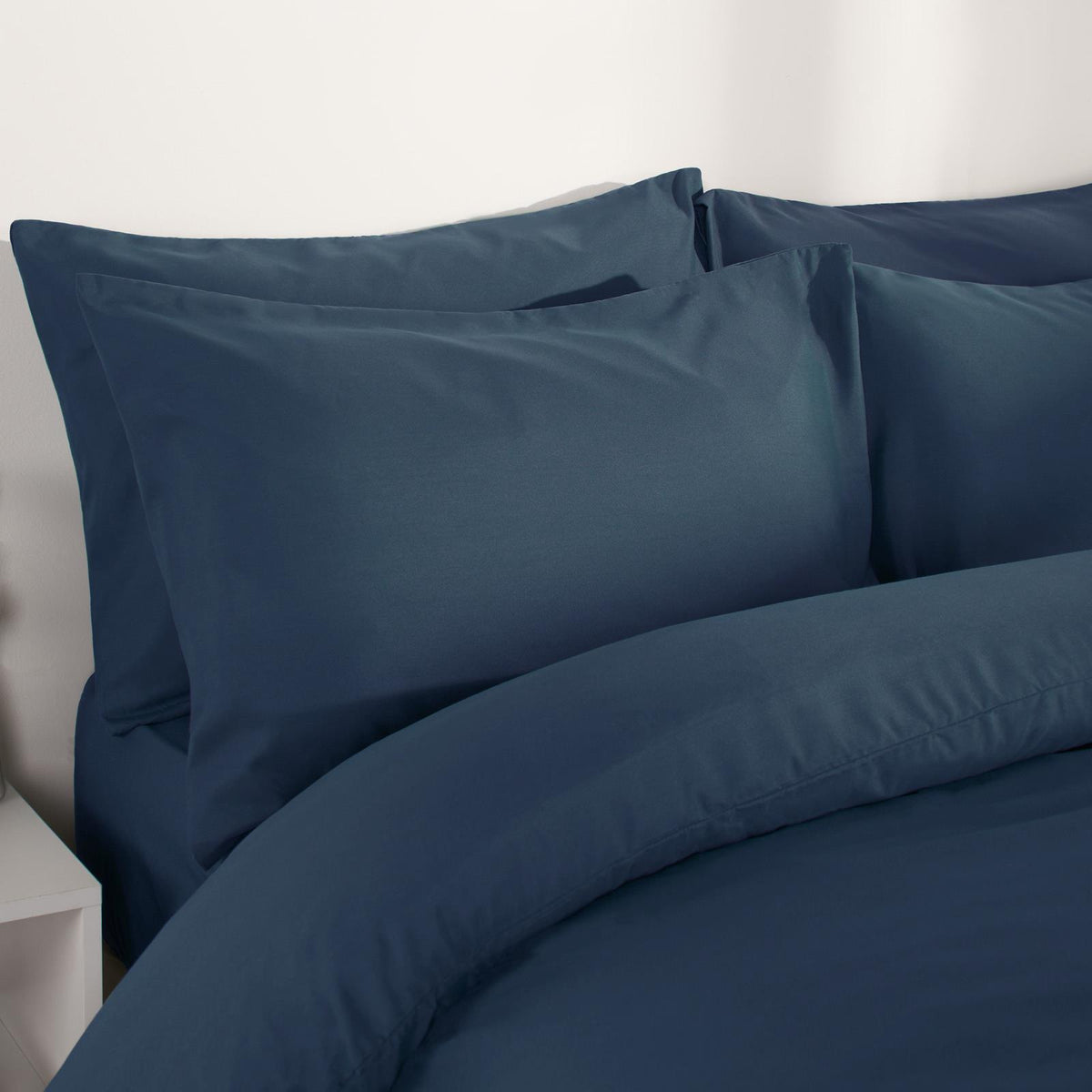 OHS Plain Duvet Cover & Pillowcase Reversible Bedding Set OR Fitted Sheet