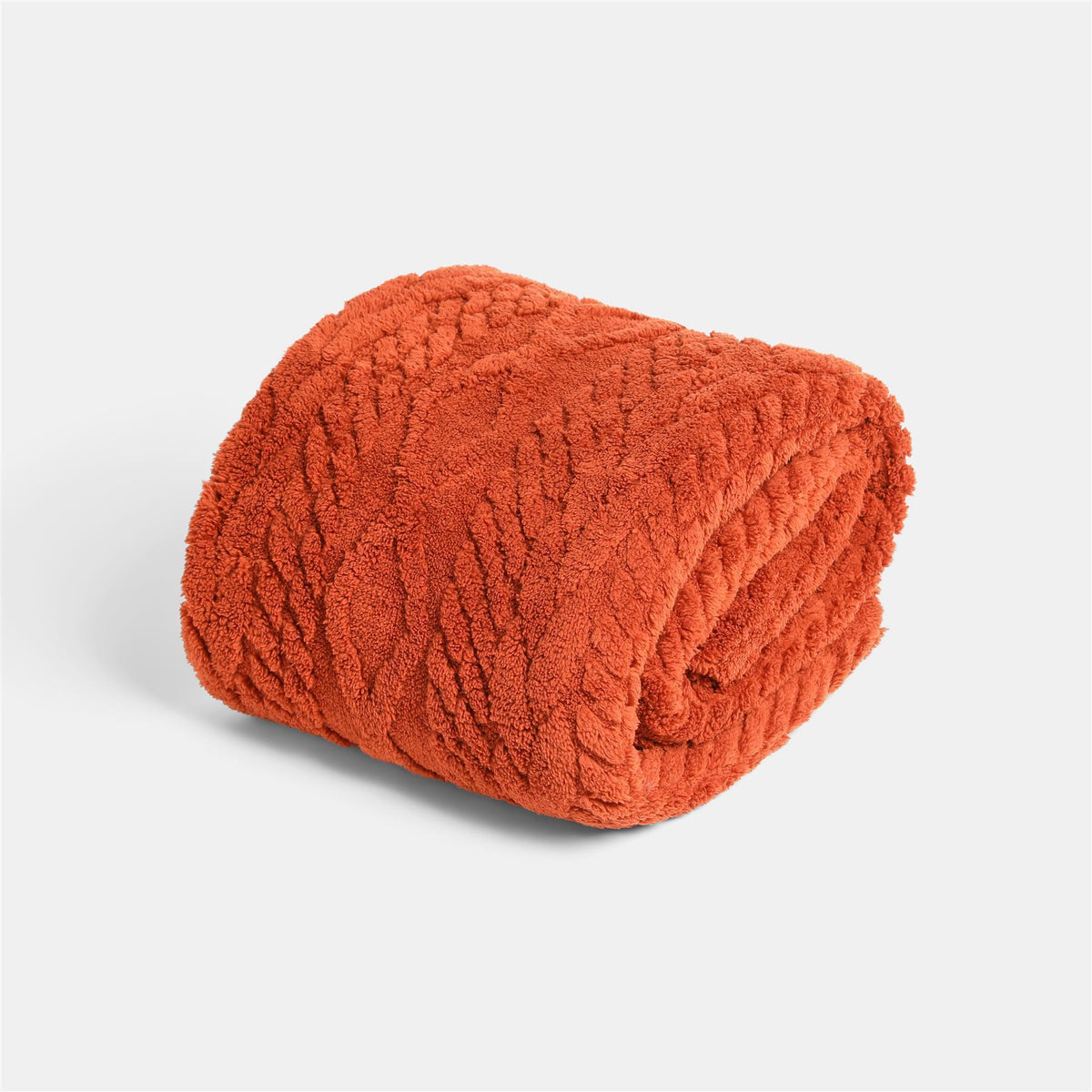 OHS Cable Knit Blanket Sherpa Fleece Sofa Plush Soft Warm Throw Over Bed Chair