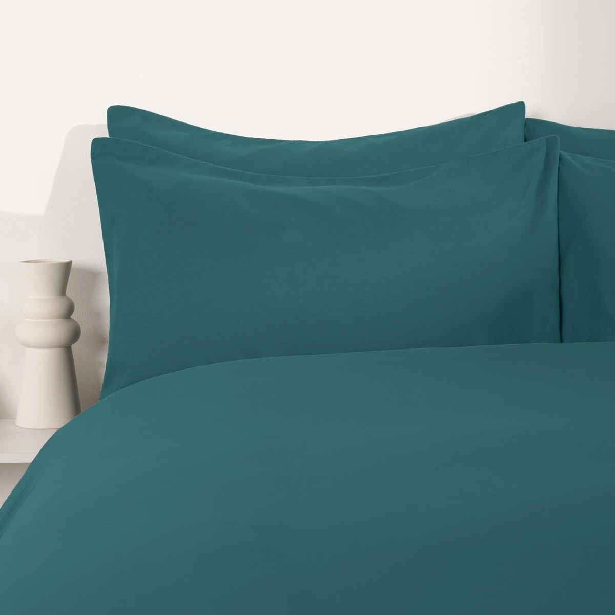 OHS Plain Duvet Cover & Pillowcase Reversible Bedding Set OR Fitted Sheet