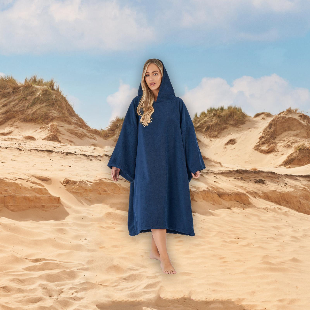 OHS Hooded Towel Poncho Adult Absorbent Dry Beach Swim Bath Changing Robe