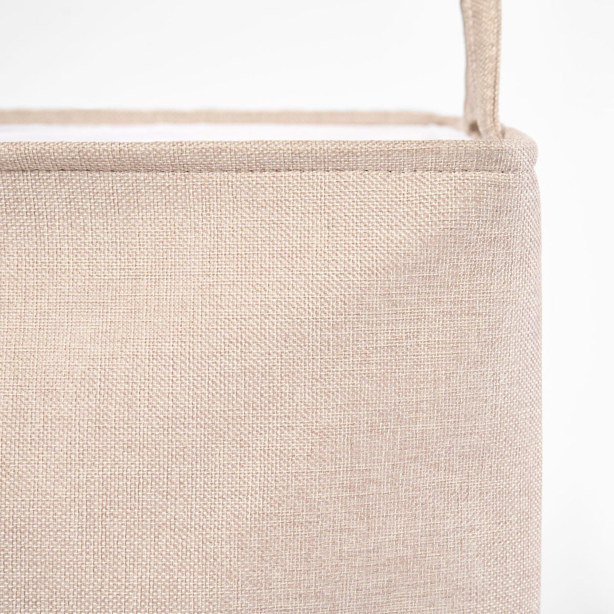 Laundry Basket Bag Foldable Drawstring Clothes Bin Organiser Faux Linen Handles