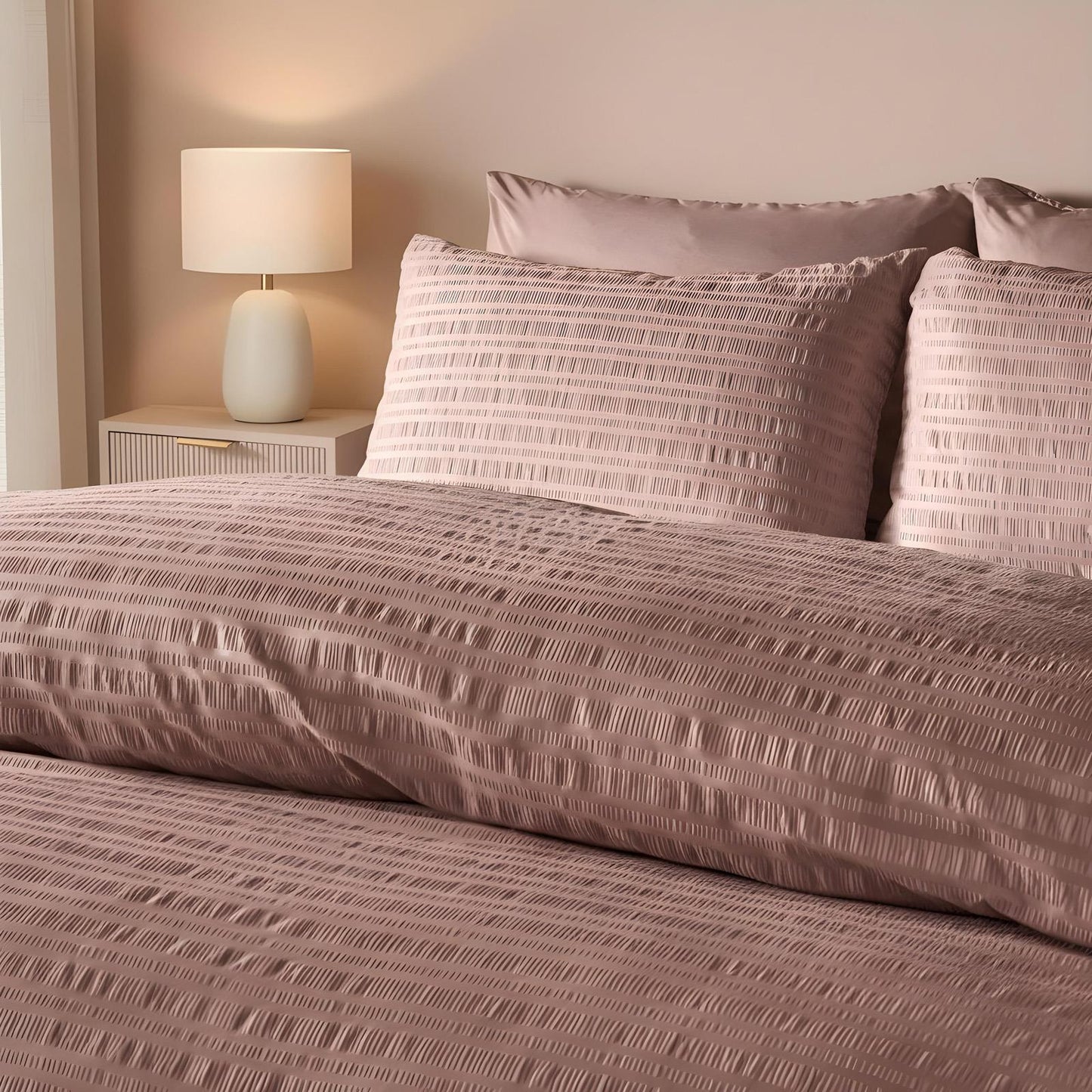 OHS Embossed Bedding Set Textured Duvet Cover with Pillowcase