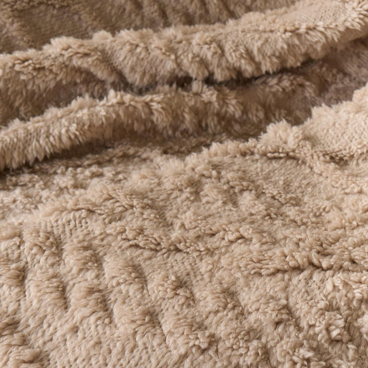 OHS Cable Knit Blanket Sherpa Fleece Sofa Plush Soft Warm Throw Over Bed Chair