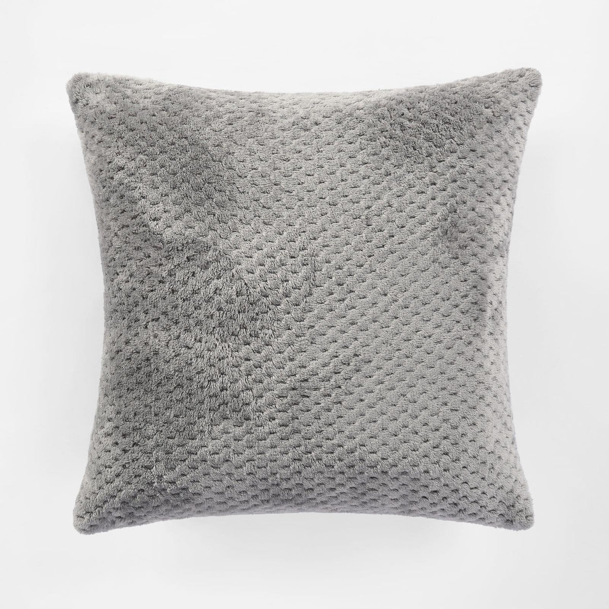 Brentfords Waffle Cushion Covers Popcorn Fleece Set of 2 Pack Sofa - 18" x 18